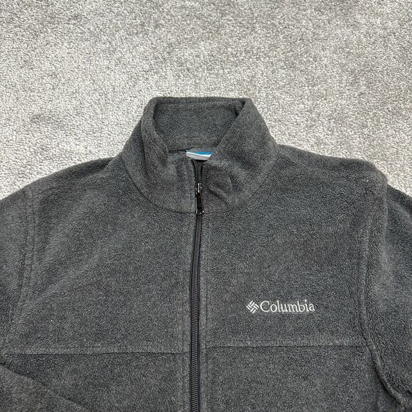 Columbia Steens Mountain Fleece Jacket Mens Dark Gray Full Zip Pocket Outdoor - Picture 3 of 9
